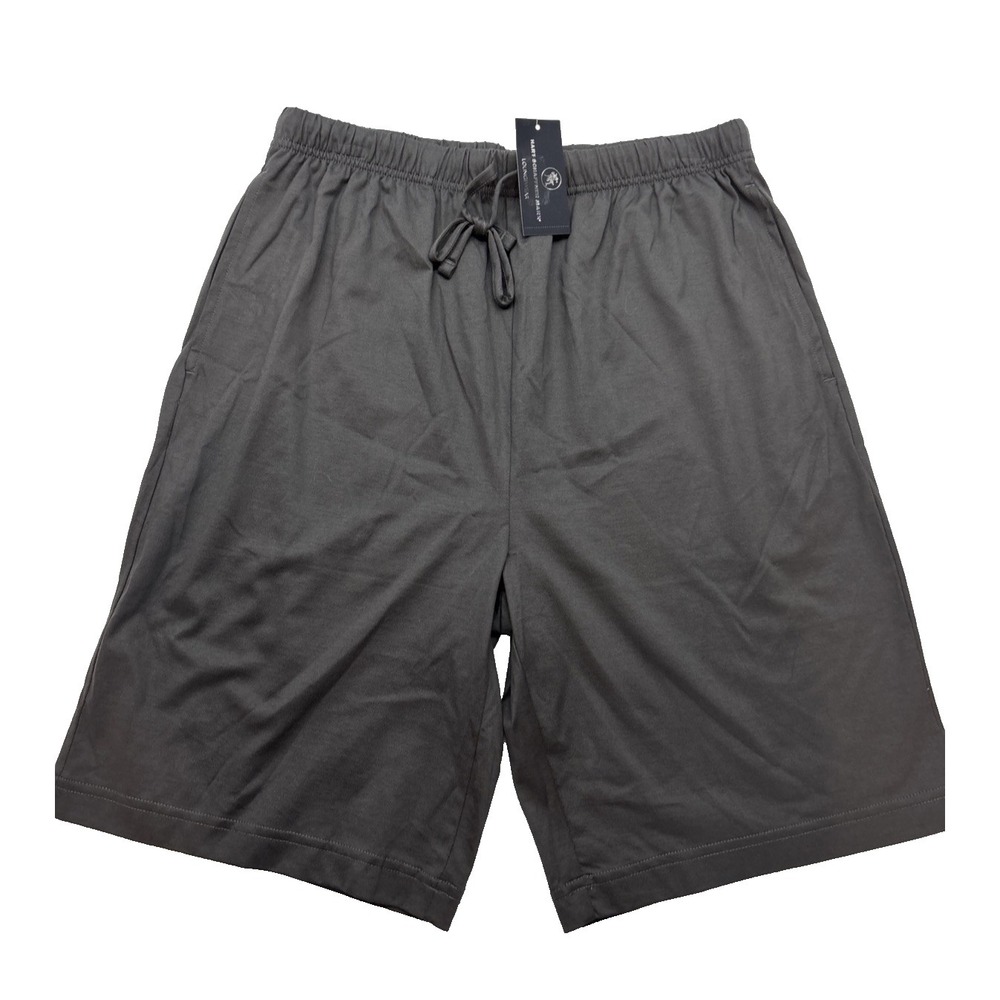 NWT Hart Schaffner Marx M granite gray drawstring flat front shorts mens‎